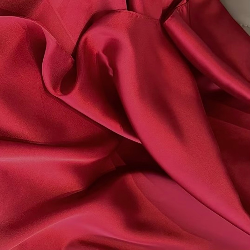 Dark Red 100% SILK SATIN Large Shawl Scarf Wrap Bridesmaid Cover up Wedding Gift - Picture 3 of 8